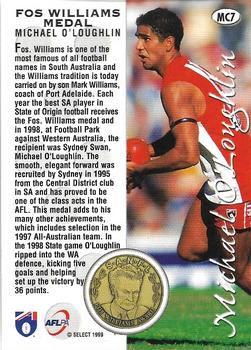 1999 Select AFL Premiere - Medal Cards #MC7 Michael O’Loughlin Back